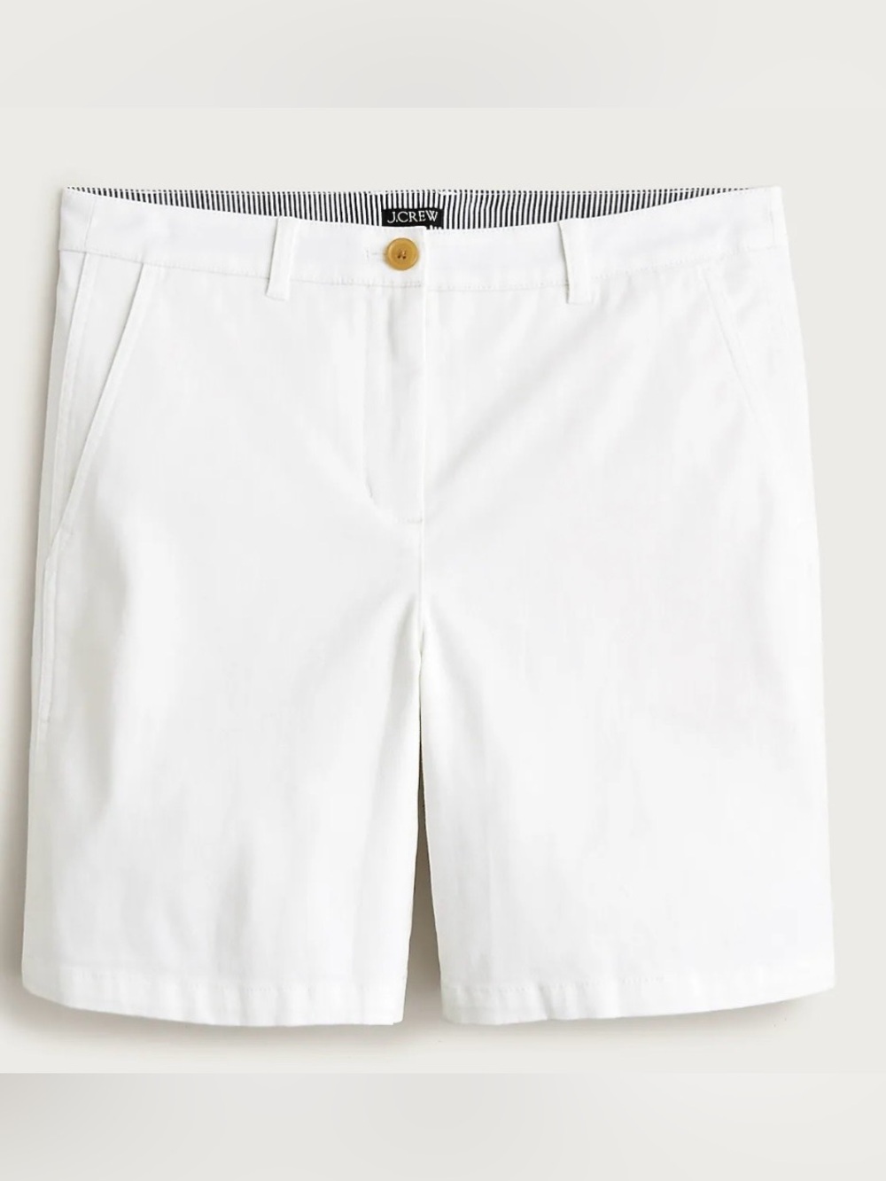 New J.Crew White Women's Chino Bermuda Shorts 7”